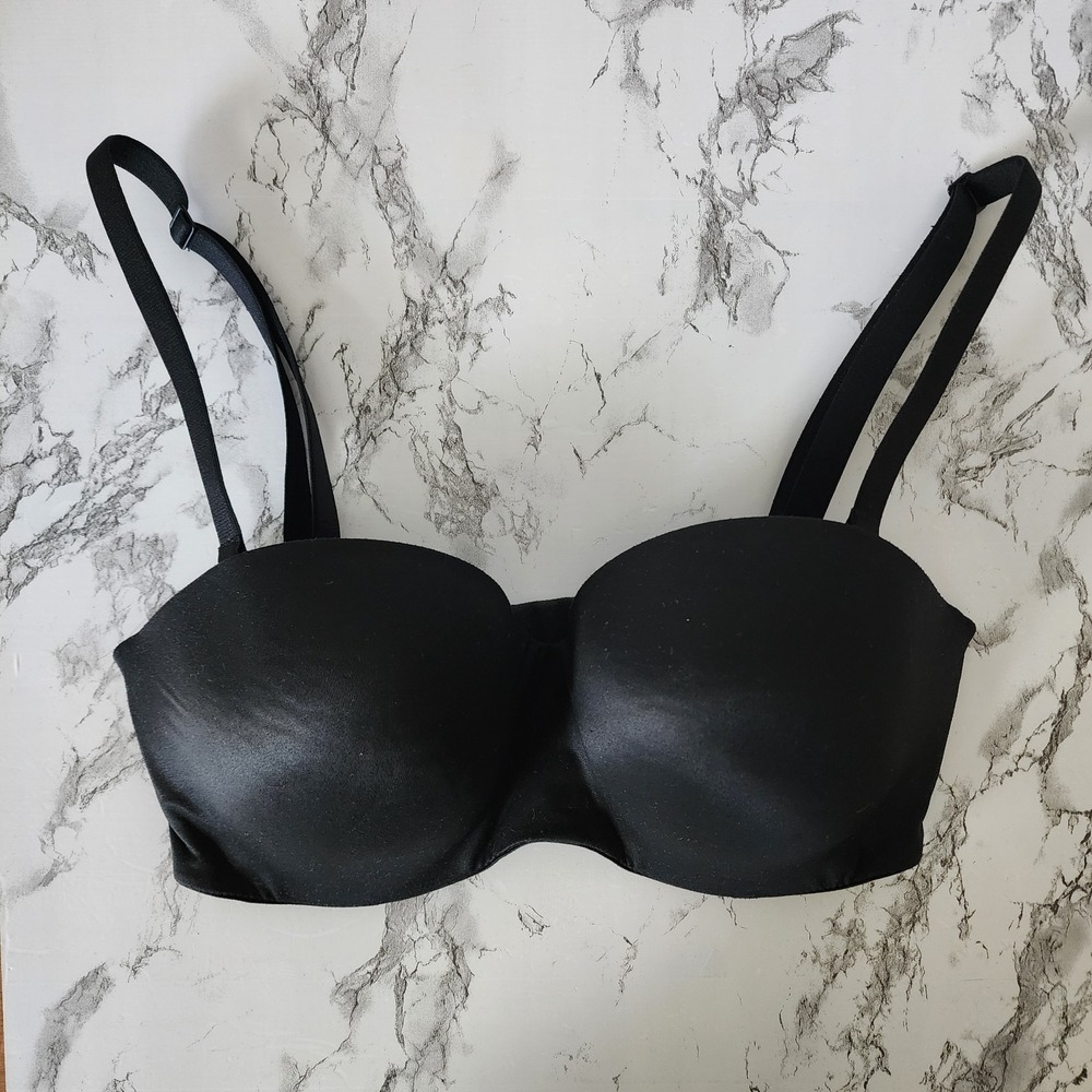 Victoria's Secret Bra Womens 32DD Black Body By Victoria Strapless Lined